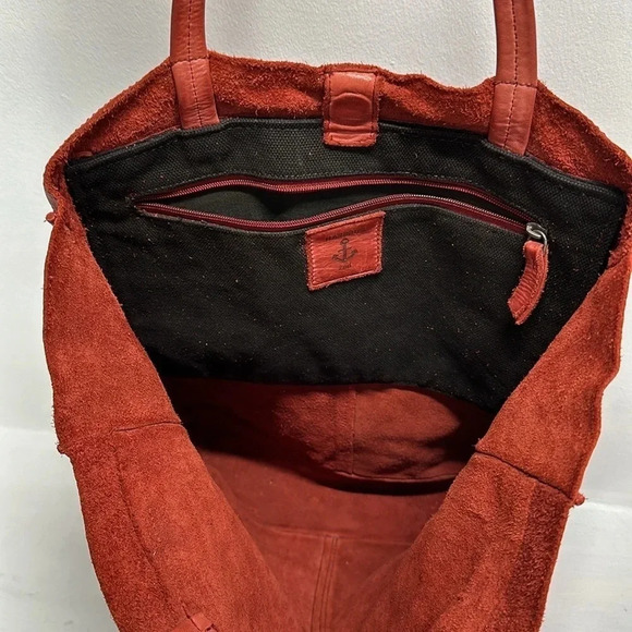 Harbour 2nd Second Elbe Leather Suede Tote Bag Large Purse in Garnet Red - Picture 10 of 13